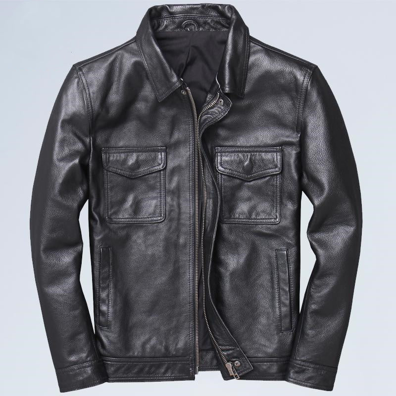 RELBO™| Lapel Motorcycle Leather Men's Casual Retro Leather Jacket Coat