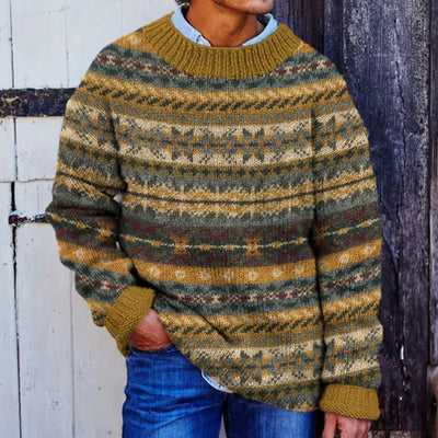 RELBO™l Patchwork Round Neck Sweater