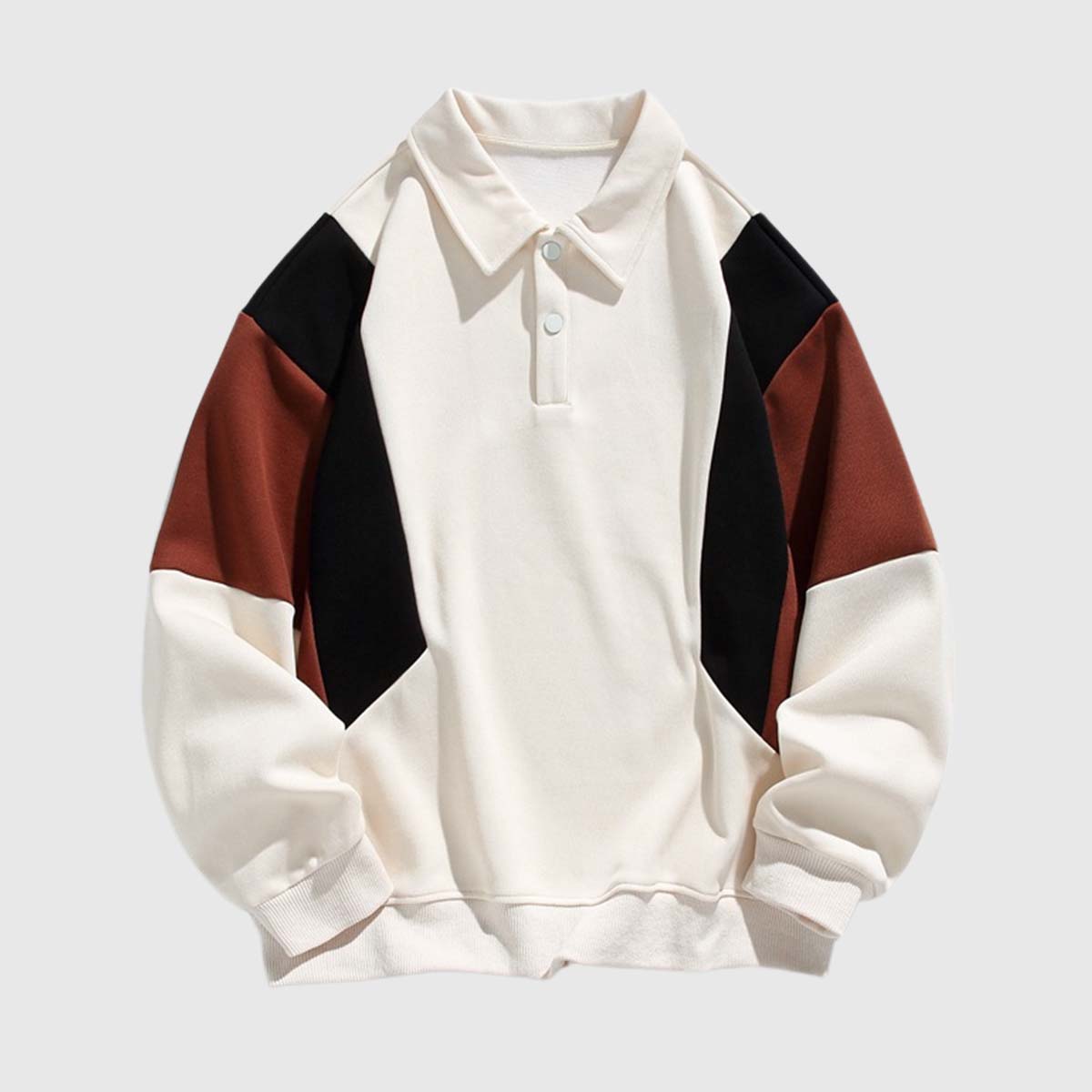 RELBO™| COLORBLOCK POLO SWEATSHIRT