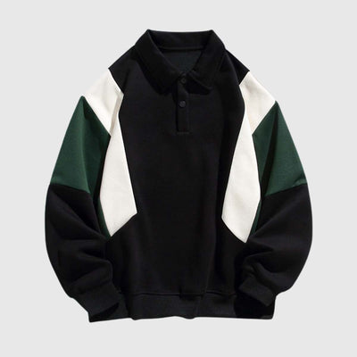 RELBO™| COLORBLOCK POLO SWEATSHIRT