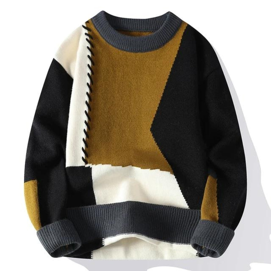 RELBO™| COZY PATCHWORK SWEATER.