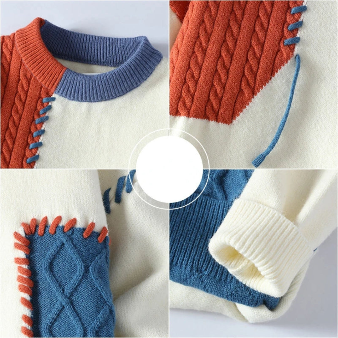 RELBO™| COZY PATCHWORK SWEATER.