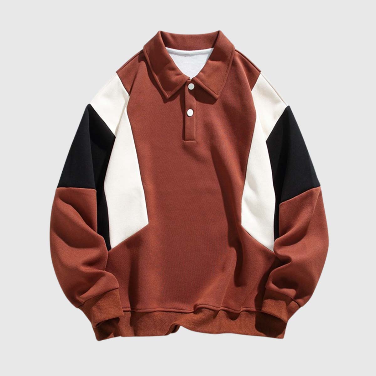 RELBO™| COLORBLOCK POLO SWEATSHIRT