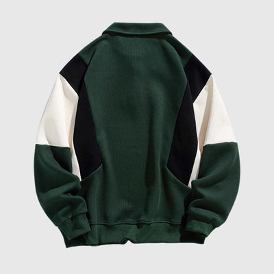 RELBO™| COLORBLOCK POLO SWEATSHIRT