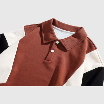 RELBO™| COLORBLOCK POLO SWEATSHIRT