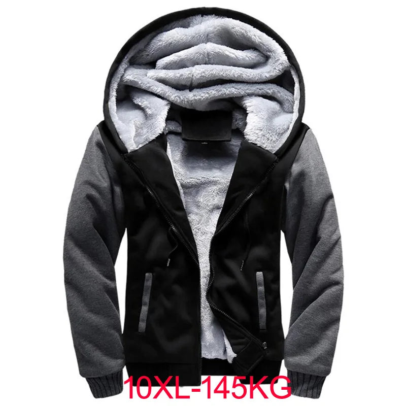 RELBO™| MEN FLEECE HOODIE JACKET 6XL 8XL 9XL 10XL