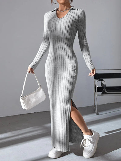 RELBO™| V-NECK KNITTED DRESS