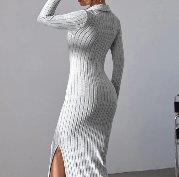 RELBO™| V-NECK KNITTED DRESS