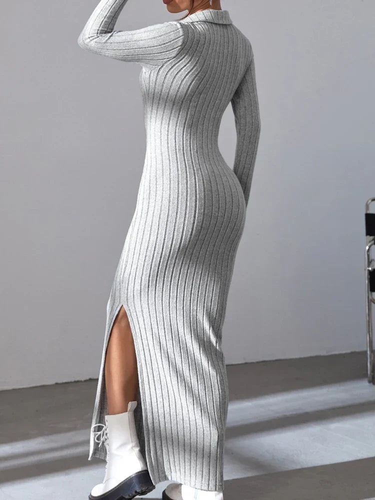 RELBO™| V-NECK KNITTED DRESS