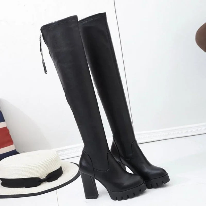 RELBO™| LUXURIOUS LEATHER OVER-THE-KNEE BOOTS.