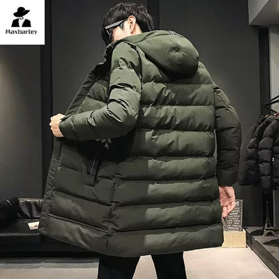 RELBO™| Men Long Down Jackets Winter Coats Chaquetas Hooded Casual Winter Parkas High Quality Male Green Warm Parkas Coats Size 8XL