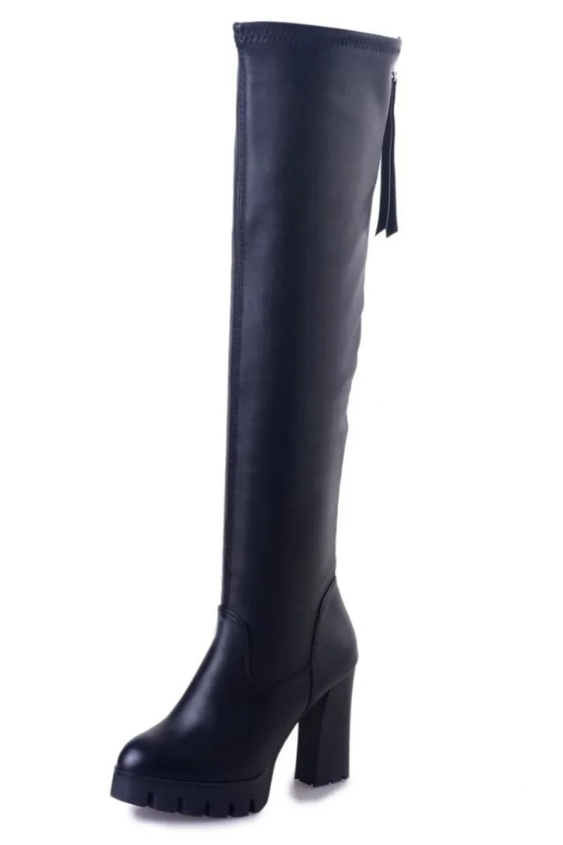 RELBO™| LUXURIOUS LEATHER OVER-THE-KNEE BOOTS.