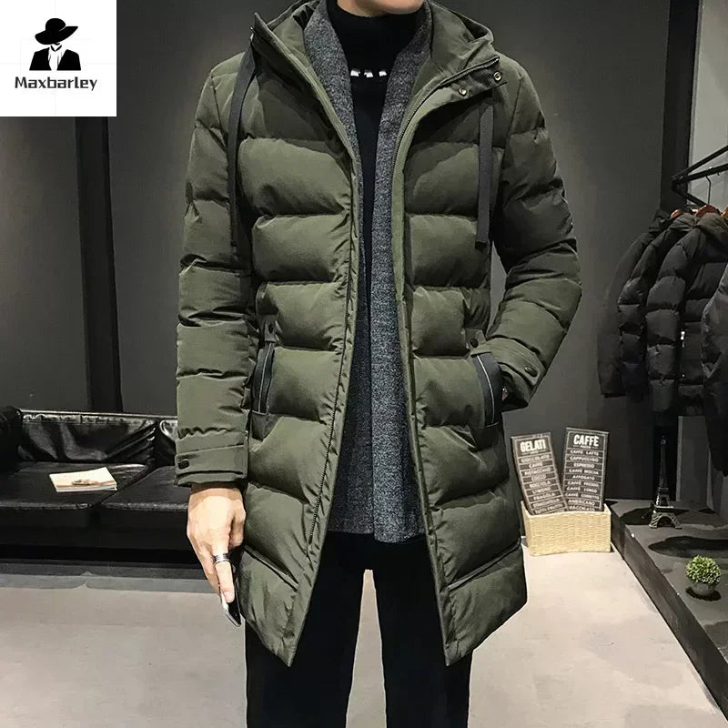 RELBO™| Men Long Down Jackets Winter Coats Chaquetas Hooded Casual Winter Parkas High Quality Male Green Warm Parkas Coats Size 8XL