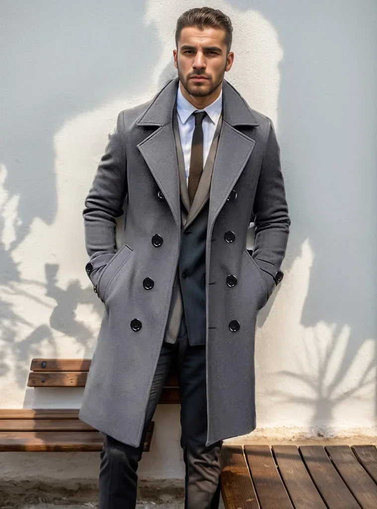 RELBO™| Winter High-Quality, Thick Wool Men's Double-Breasted Coat"