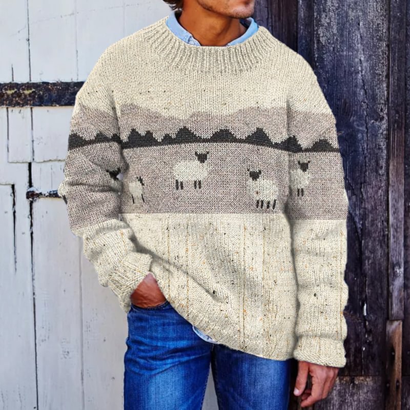 RELBO™l Patchwork Round Neck Sweater