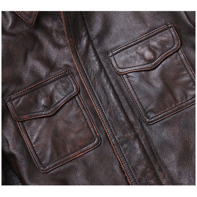 RELBO™| Lapel Motorcycle Leather Men's Casual Retro Leather Jacket Coat