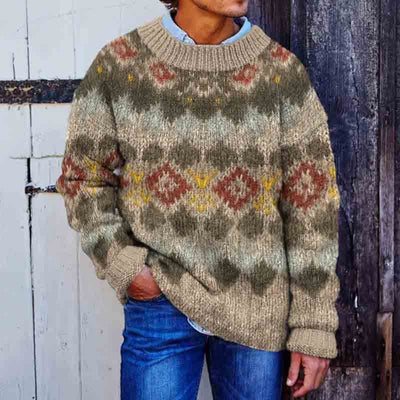 RELBO™l Patchwork Round Neck Sweater